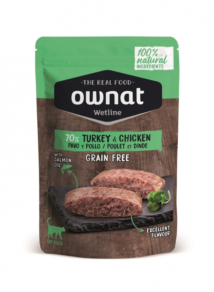 Ownat Chat Gf Wetline Poulet & Dinde 85G