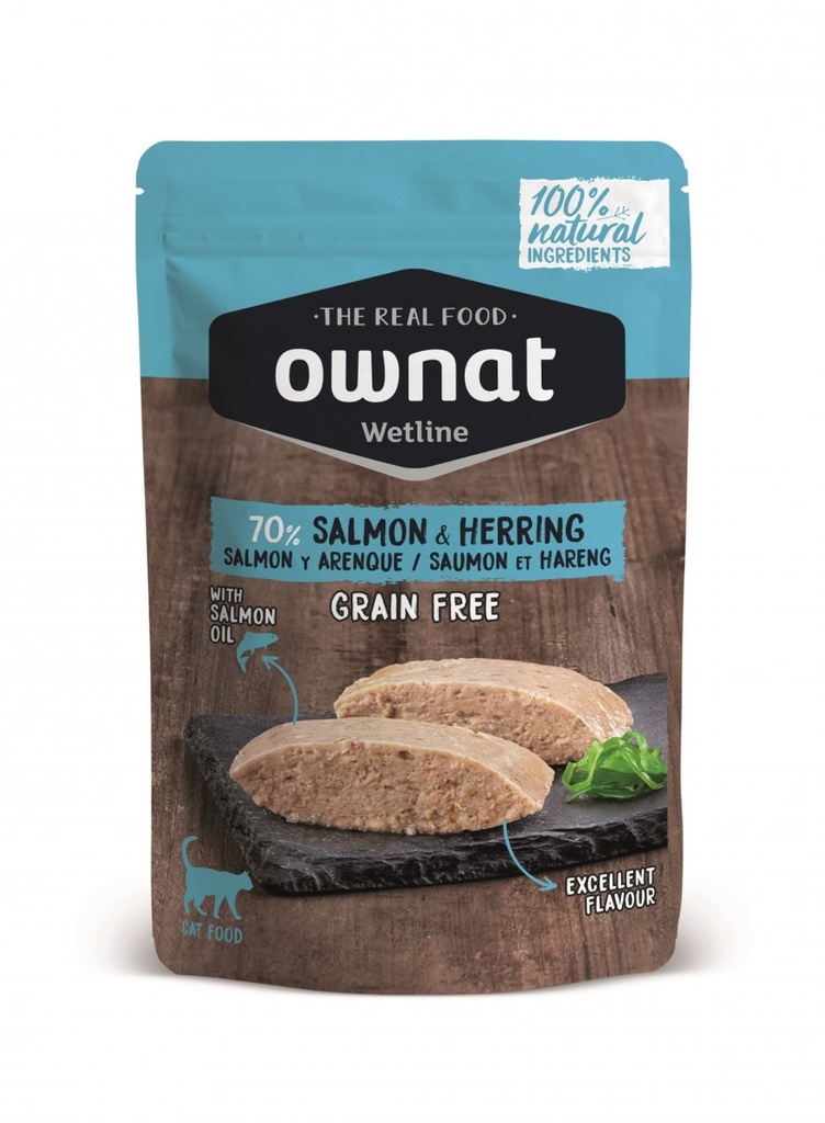 Ownat Chat Gf Wetline Saumon & Hareng 85G