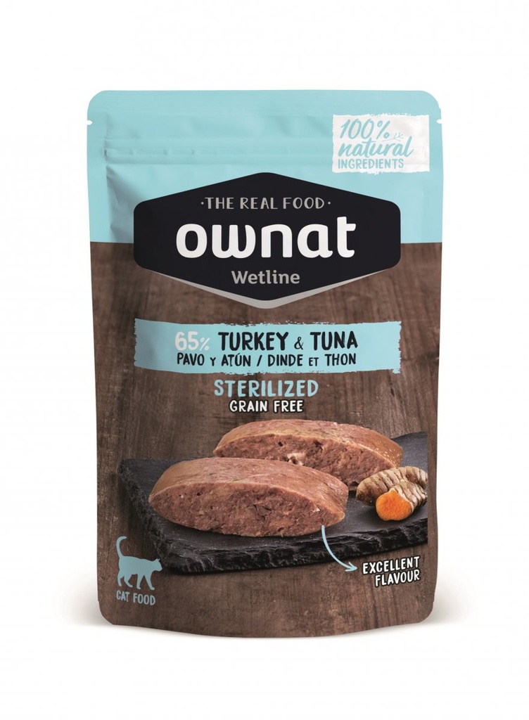 Ownat Chat Gf Wetline Stérilisé Dinde & Thon 85G