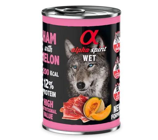 Alpha Spirit Boîte Jambon Au Melon Chien 400G