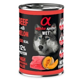 [ALPHD040005012] Alpha Spirit Boîte Bœuf Au Melon Chien 400G